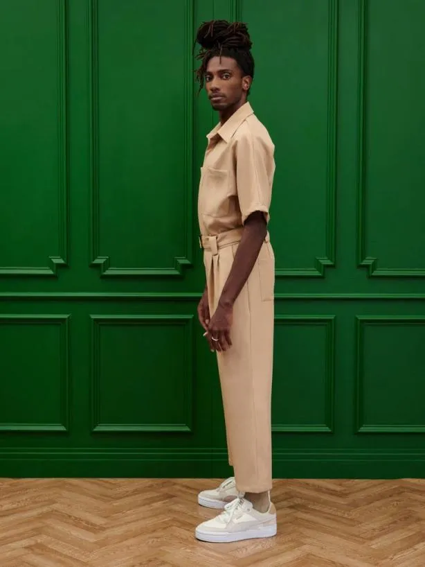 Sister Jane Trousers Menswear Bertie Crepe Boiler Suit Earthy
