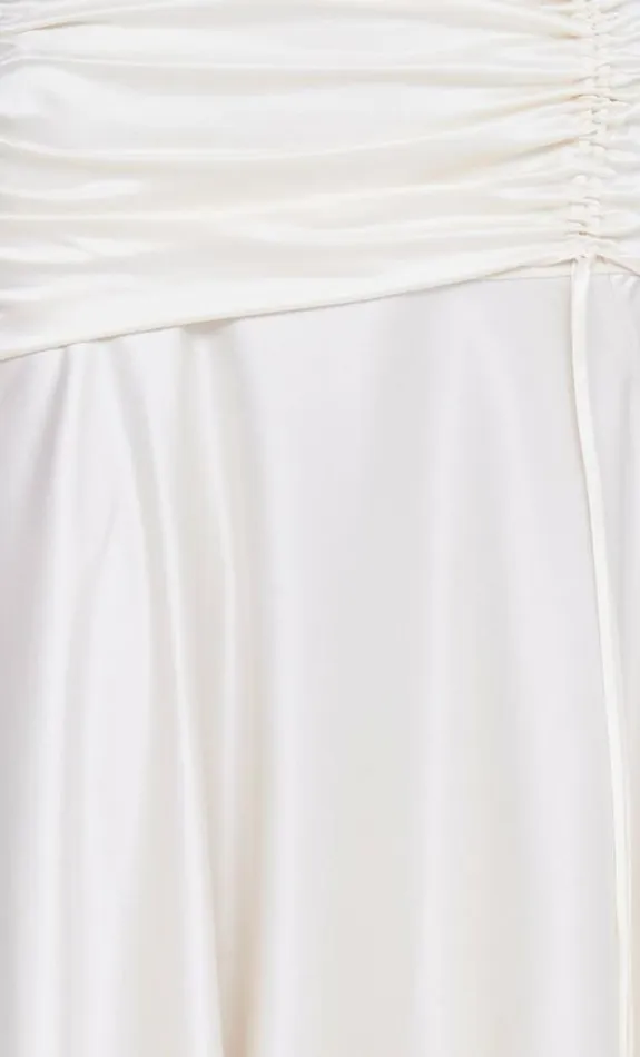 Skirts Shop Bec Bridge Chantilly Silk Ruched Skirt Ivory