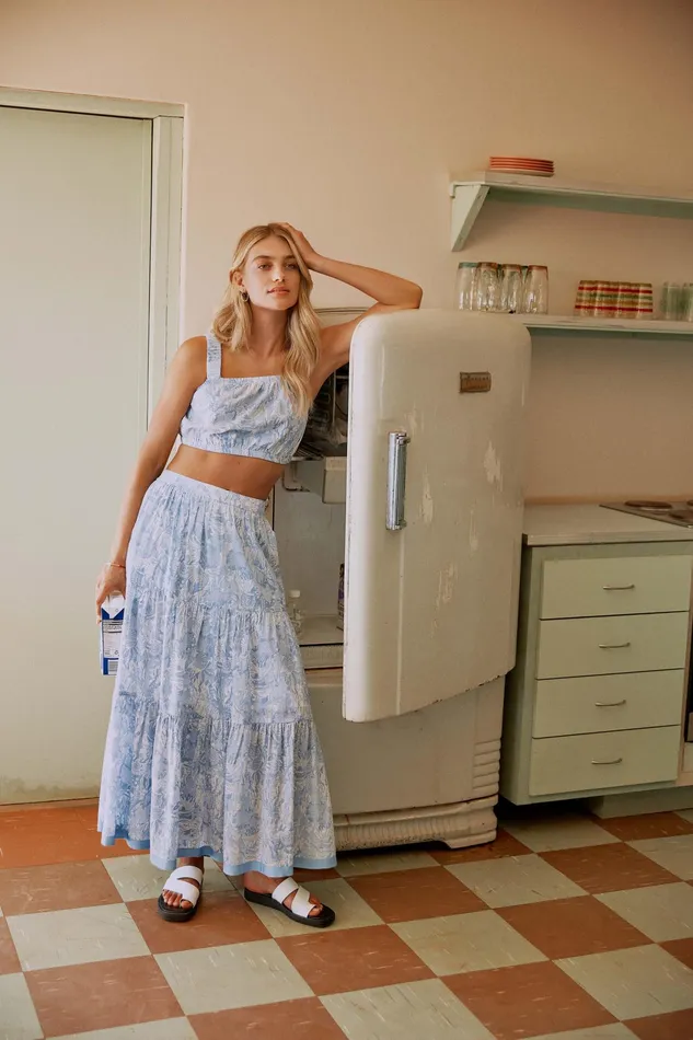 Skirts Women Hush Opal Maxi Skirt Sea Life Blue