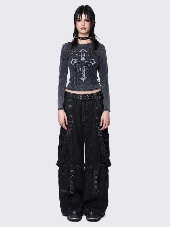 Skullbound Washed Top Women Minga London Tops and TShirts