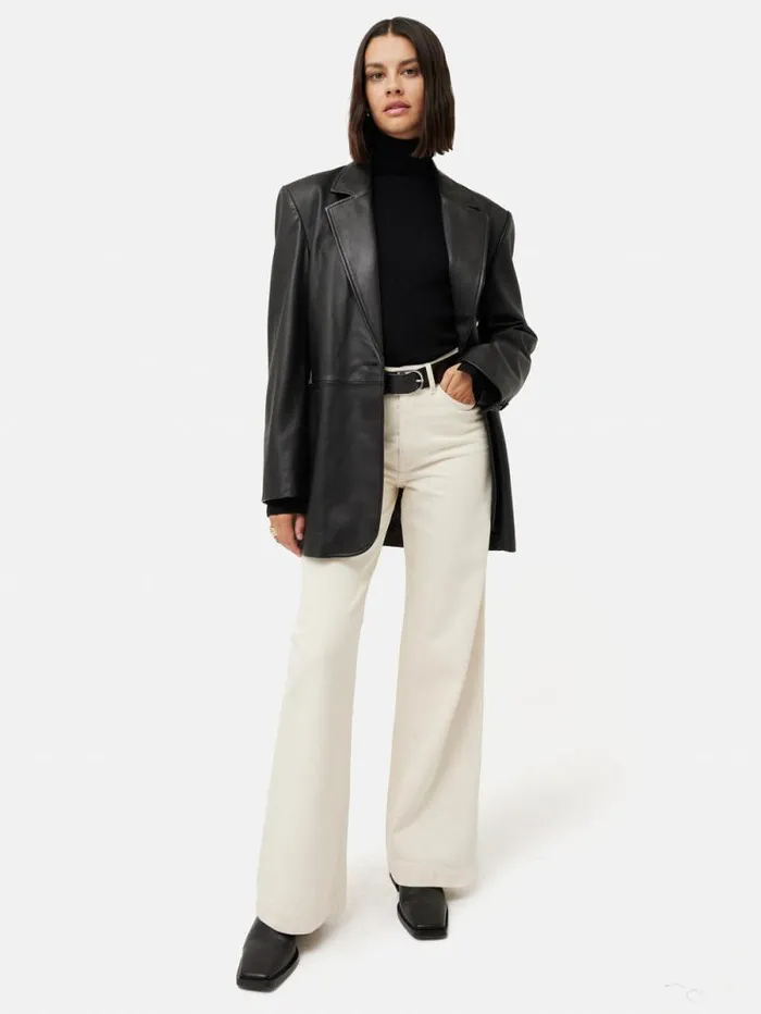 Slash Back Polo Neck Jumper Black Women Jigsaw Knitwear and Cashmere