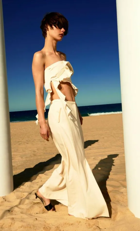 Sleeveless Shop Bec Bridge Coastliner Strapless Top Cream