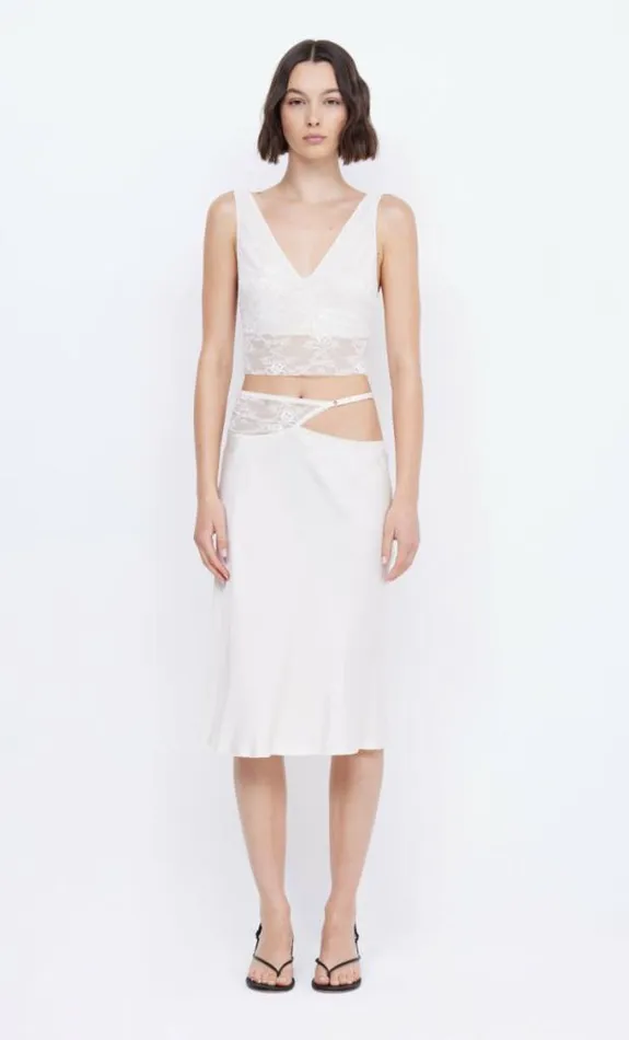 Sleeveless Shop Bec Bridge Santal Cropped Top Ivory