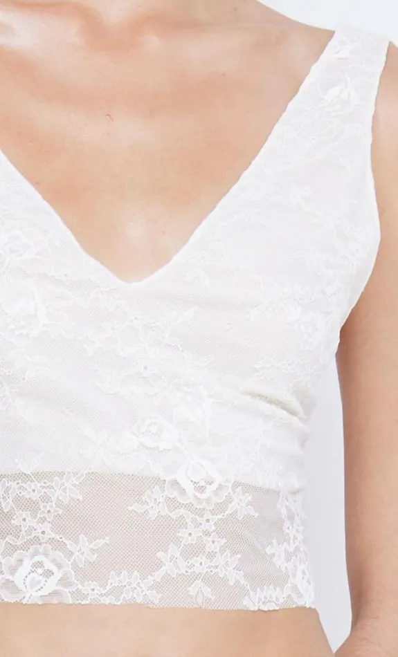 Sleeveless Shop Bec Bridge Santal Cropped Top Ivory