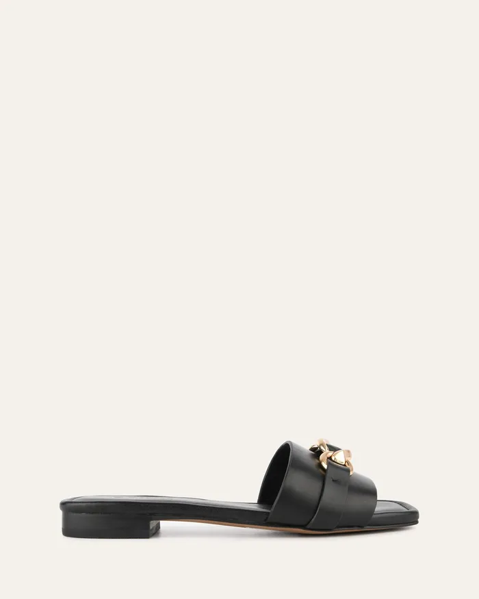 SLIDES Women jomercer Pablo flat slide black leather