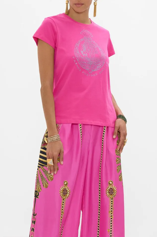 SLIM FIT ROUND NECK TSHIRT 8211 HOT PINK SONG OF THE SCARAB Song Of The Scarab Womens Camilla Tees