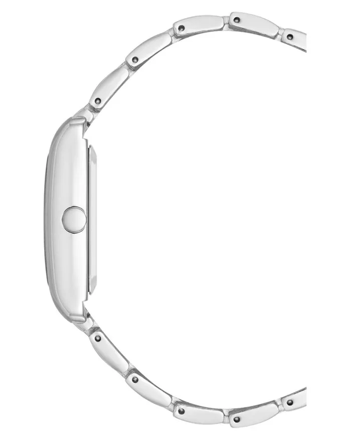 Slim Rectangular Case Watch Silver Women Nine West Straps Slim Rectangular Case Watch Silver Women Nine West Straps