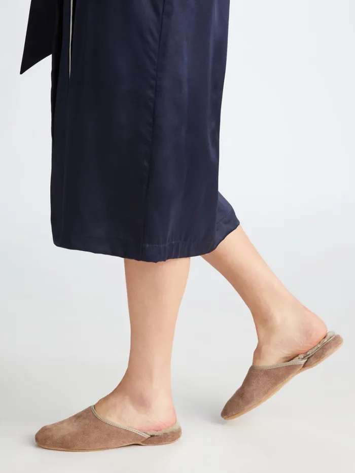 Slippers WomenSlippers Derek Rose Mule Slippers Imogen Suede Sheepskin Camel