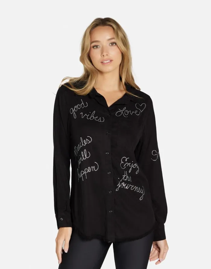 Sloane Crystal Affirmations Black Women Lauren Moshi Long Sleeve