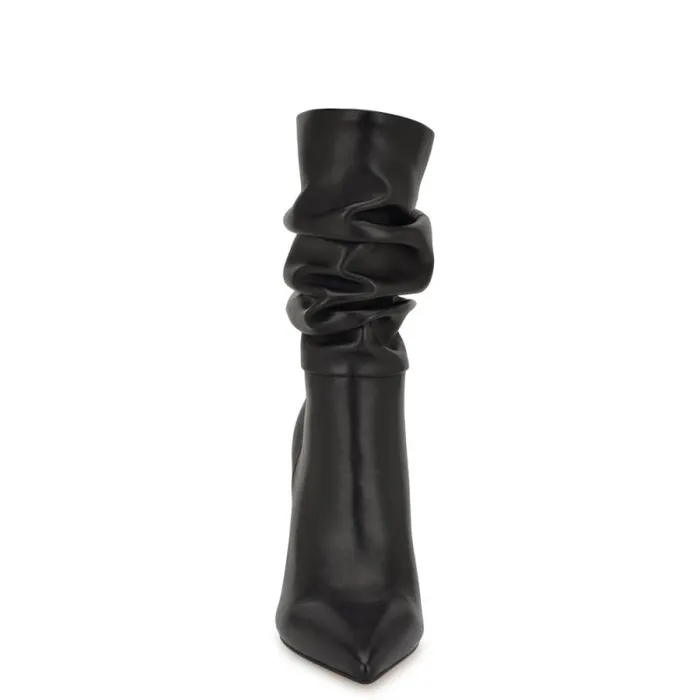 Slouch Dress Booties Black Leather Women Nine West Boots and Booties