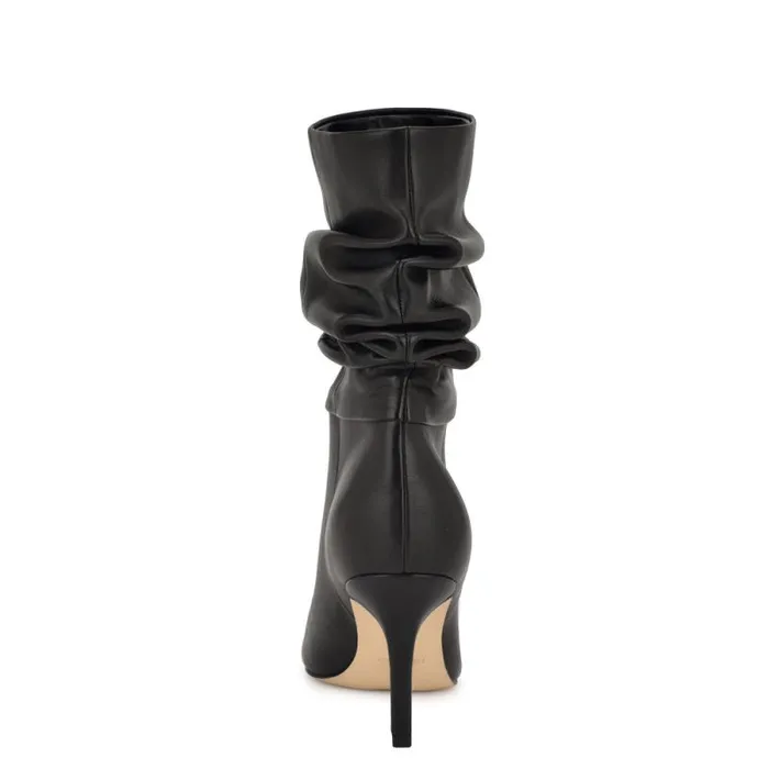 Slouch Dress Booties Black Leather Women Nine West Boots and Booties