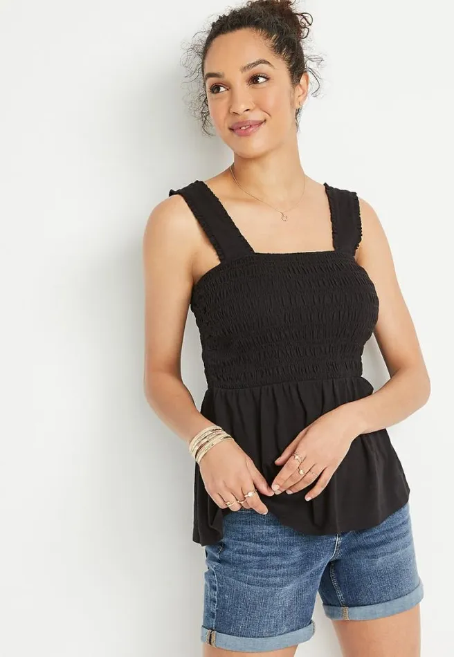 Smocked Babydoll Tank Top Women Maurices Tops