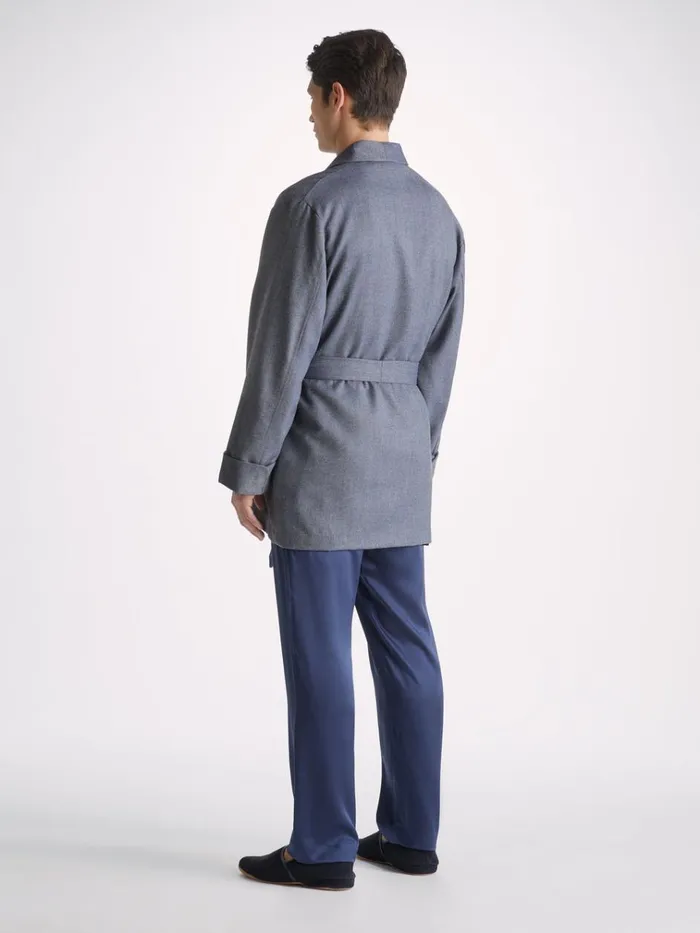 Smoking Jackets Men Derek Rose Smoking Jacket Lincoln 11 Wool Navy
