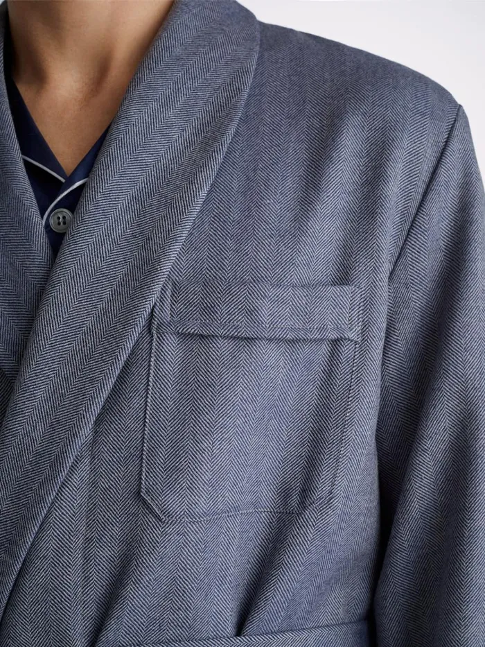 Smoking Jackets Men Derek Rose Smoking Jacket Lincoln 11 Wool Navy