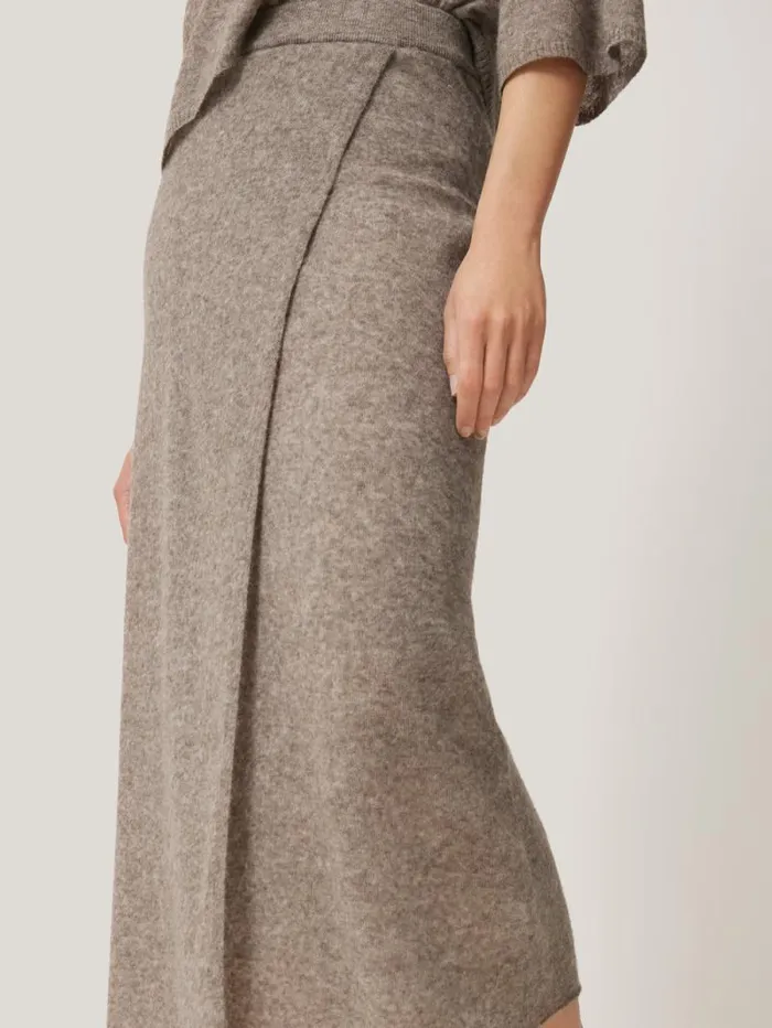Soft Gauzy Knit Skirt Taupe Women Jigsaw Knitwear and Cashmere