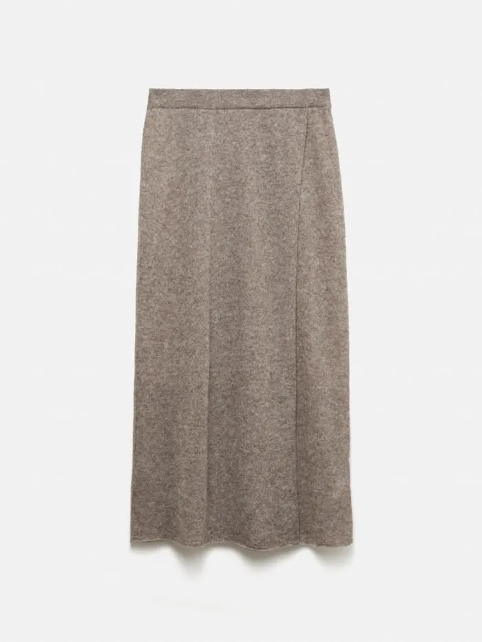 Soft Gauzy Knit Skirt Taupe Women Jigsaw Knitwear and Cashmere