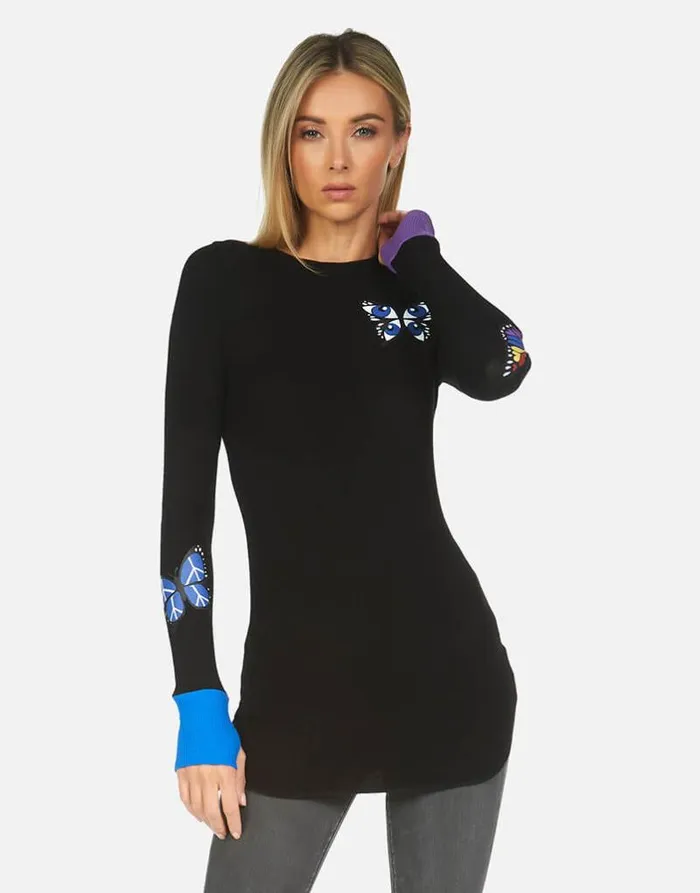 Solange Butterfly Black Women Lauren Moshi Long Sleeve