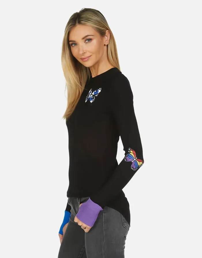 Solange Butterfly Black Women Lauren Moshi Long Sleeve