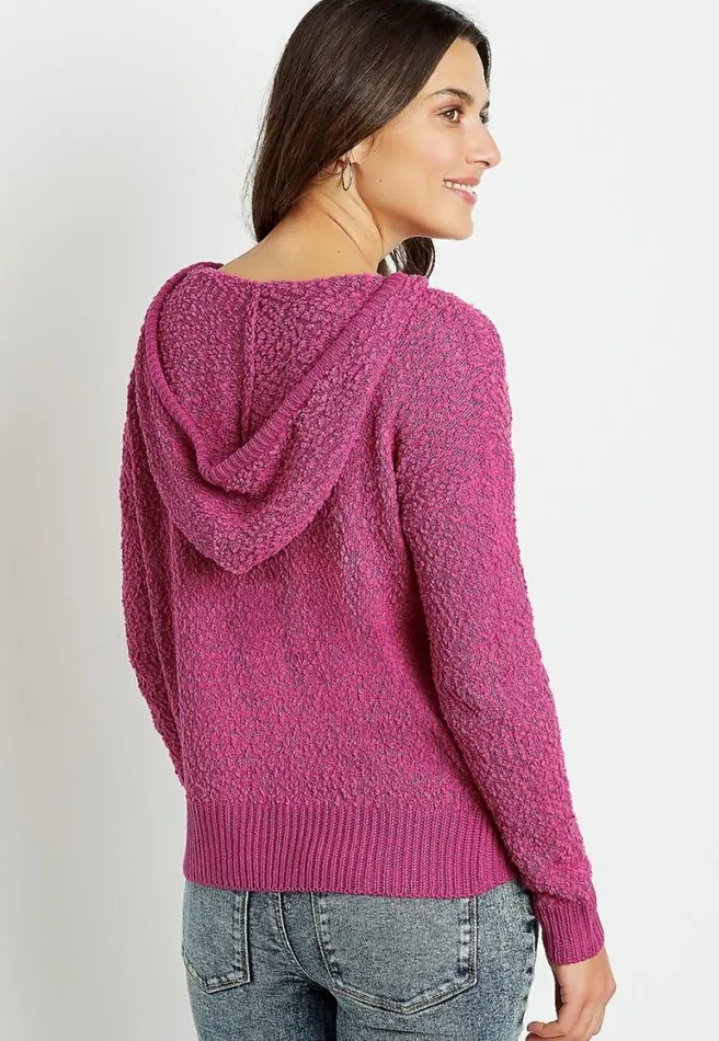Solid Hooded Pullover Sweater Women Maurices Tops