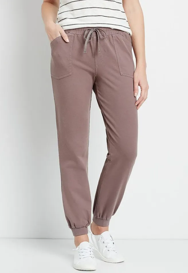 Solid Knit Twill Jogger Pant Women Maurices Bottoms