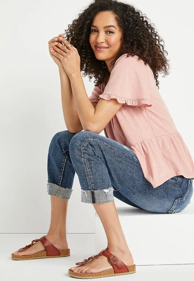 Solid Lace Neck Babydoll Top Women Maurices Tops