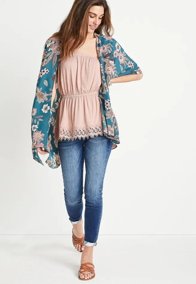 Solid Lace Peplum Tube Top Women Maurices Tops