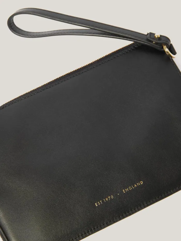 Sophia Calf Hair Pouch Black Women Jigsaw Bags