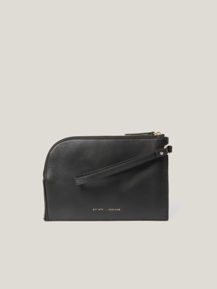 Sophia Calf Hair Pouch Black Women Jigsaw Bags