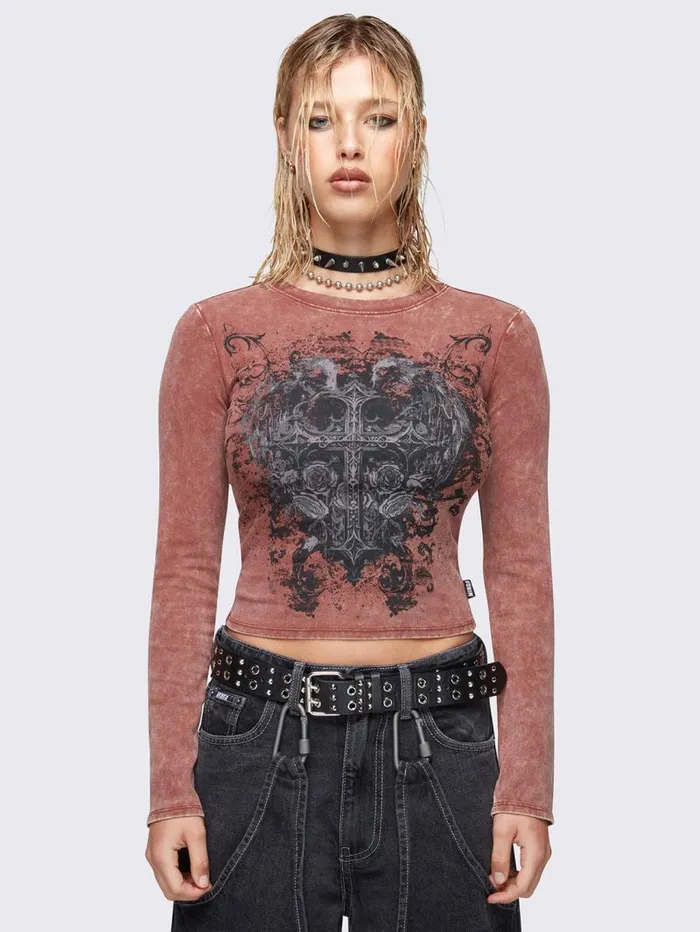 Soul Of Shadows Washed Top Women Minga London Tops and TShirts