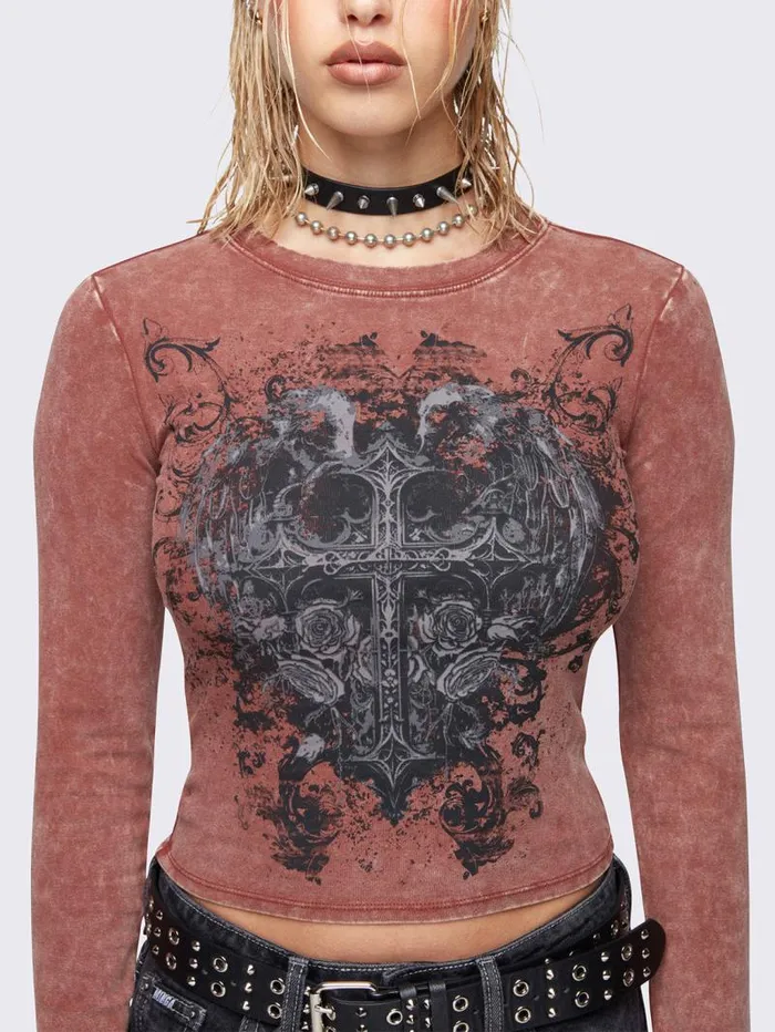 Soul Of Shadows Washed Top Women Minga London Tops and TShirts