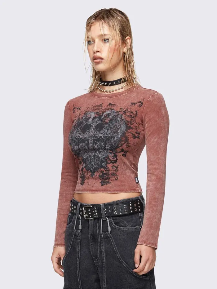 Soul Of Shadows Washed Top Women Minga London Tops and TShirts