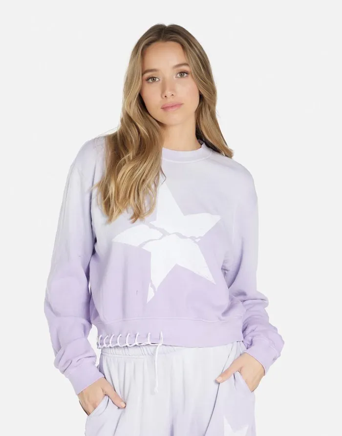Spalding Cracked Star Light Purple Ombre Women Lauren Moshi Long Sleeve