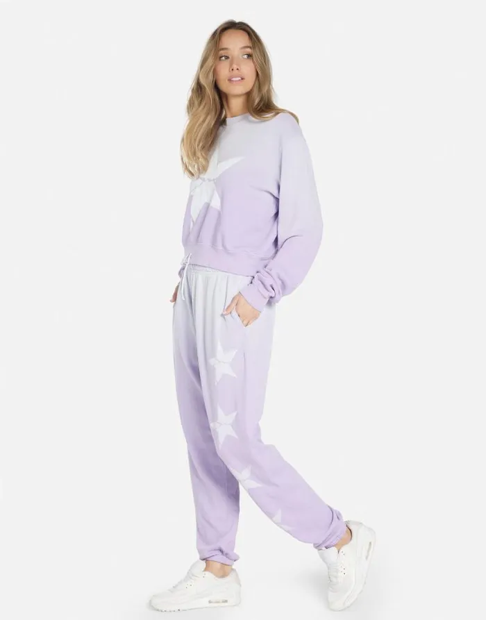 Spalding Cracked Star Light Purple Ombre Women Lauren Moshi Long Sleeve