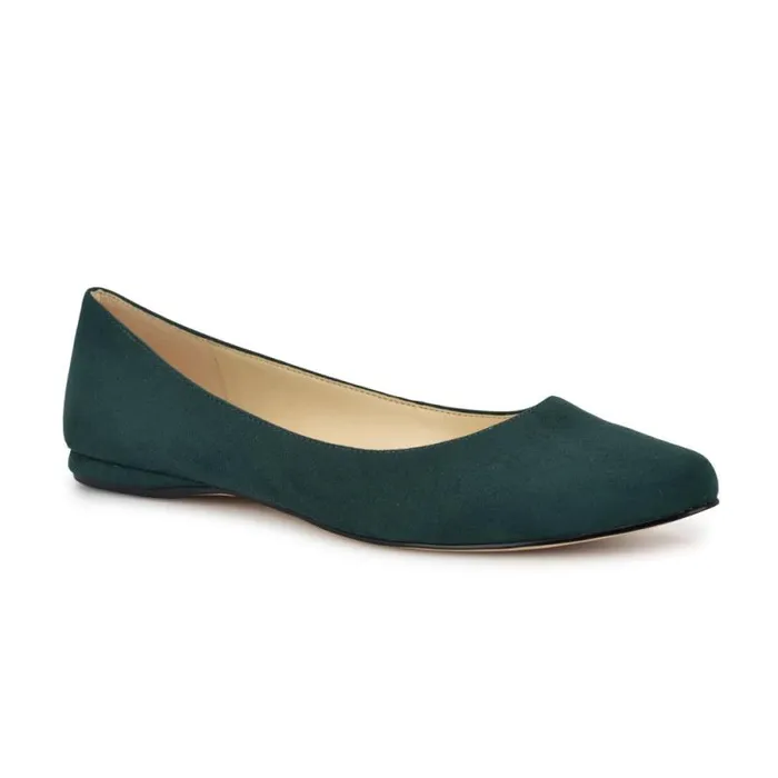 Speakup Almond Toe Flats Dark Green Women Nine West Flats Speakup Almond Toe Flats Dark Green Women Nine West Flats