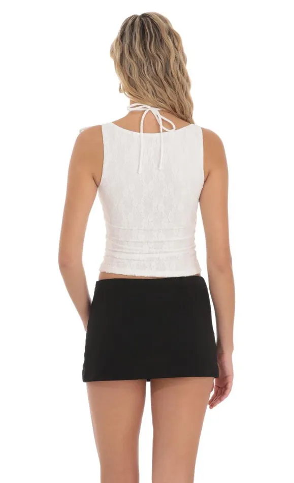 Strappy Lace Top White Women LUCY IN THE SKY Tops Strappy Lace Top White Women LUCY IN THE SKY Tops