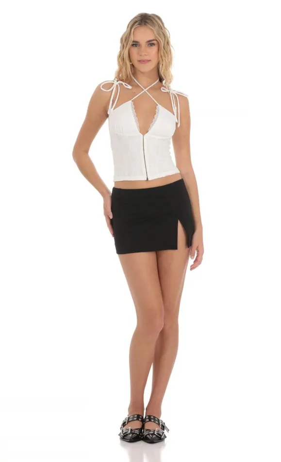 Strappy Lace Top White Women LUCY IN THE SKY Tops Strappy Lace Top White Women LUCY IN THE SKY Tops