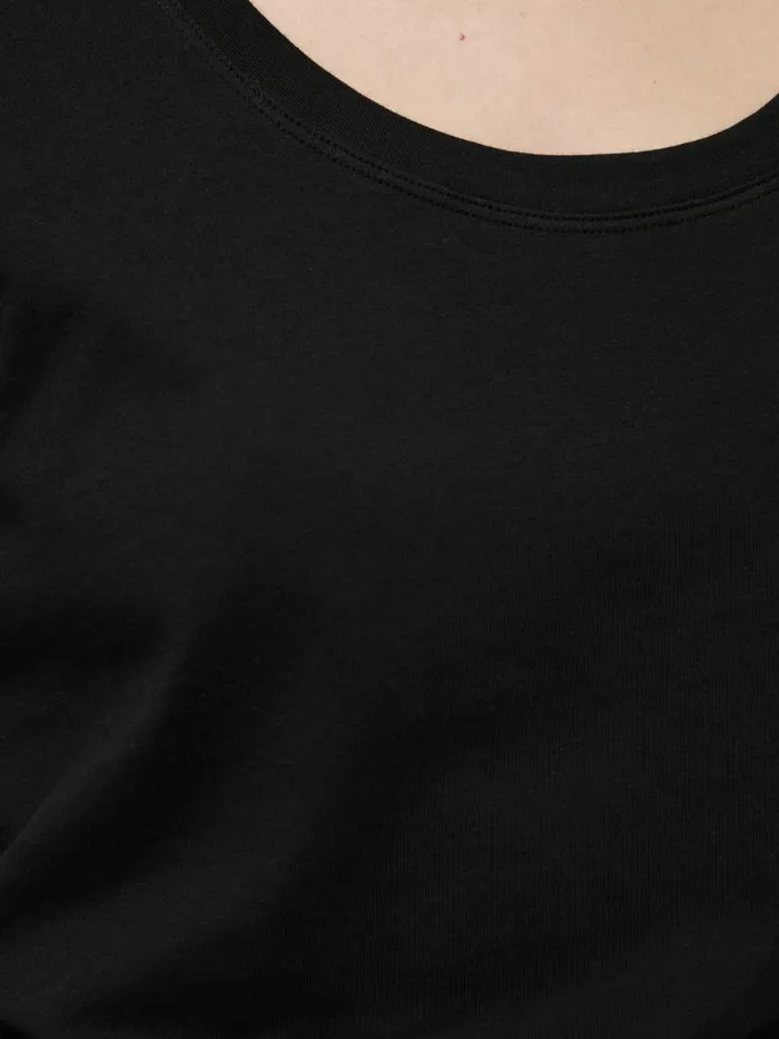 Supima Cotton Scoop Neck Tee Black Women Jigsaw Shirts and Tops