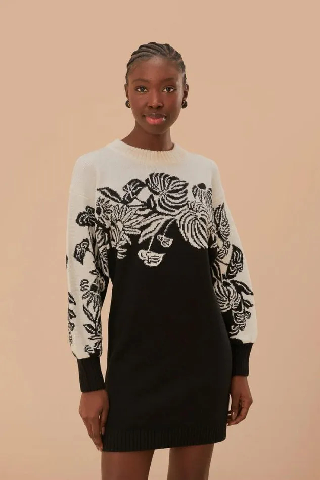 Surreal Garden Knit Sweaterdress Women FARM Rio Sweaters and Sweatshirts
