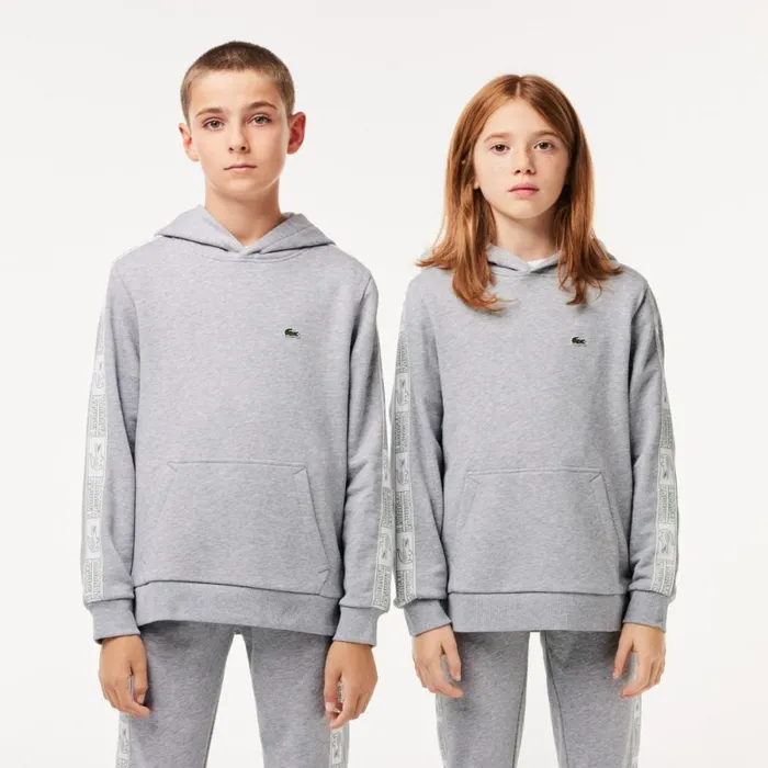 Sweaters and Sweatshirts Kids Lacoste Kids039 Fleece Cotton Hoodie Grey Chine Cca
