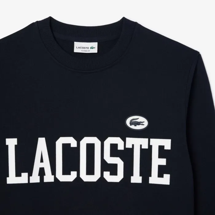 Sweaters and Sweatshirts Men Lacoste Men039s Branded Fleece Sweatshirt Abysm Blue Hde