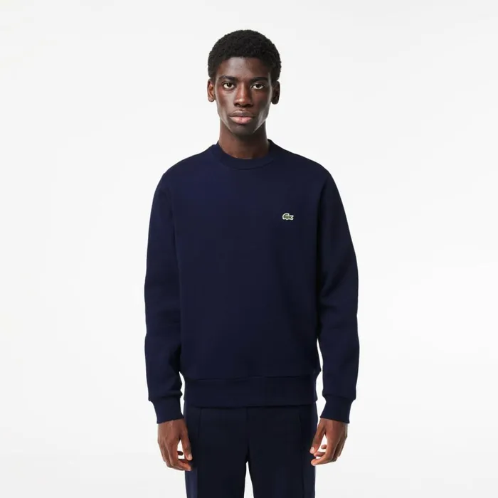 Sweaters and Sweatshirts Men Lacoste Men039s Brushed Fleece Sweatshirt Navy Blue 166