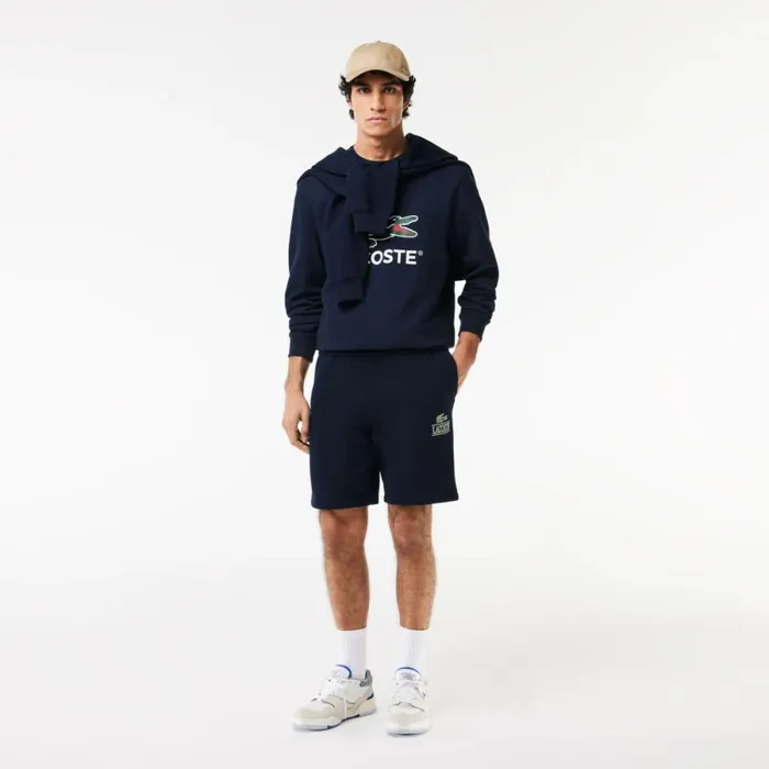 Sweaters and Sweatshirts Men Lacoste Men039s Classic Fit Cotton Fleece Sweatshirt Navy Blue 166