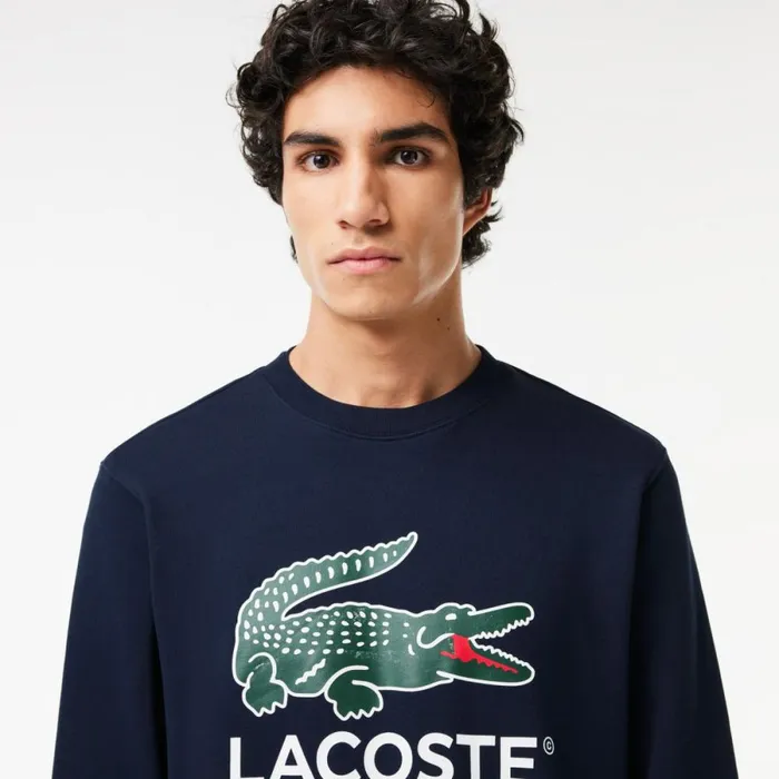 Sweaters and Sweatshirts Men Lacoste Men039s Classic Fit Cotton Fleece Sweatshirt Navy Blue 166