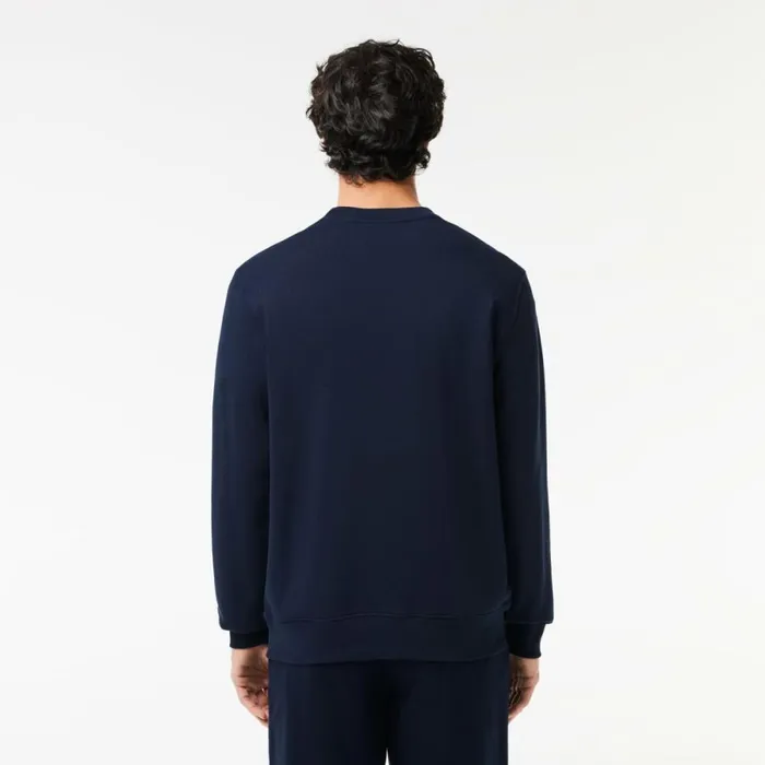 Sweaters and Sweatshirts Men Lacoste Men039s Classic Fit Cotton Fleece Sweatshirt Navy Blue 166