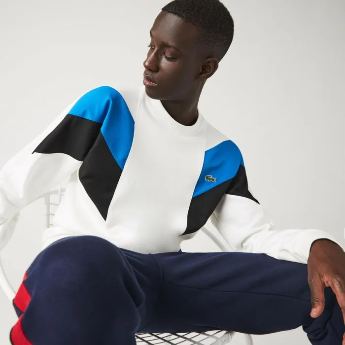 Sweaters and Sweatshirts Men Lacoste Mens Crew Neck Colorblock Cotton Fleece Sweatshirt White Blue Black Wza Sweaters and Sweatshirts Men Lacoste Mens Crew Neck Colorblock Cotton Fleece Sweatshirt White Blue Black Wza