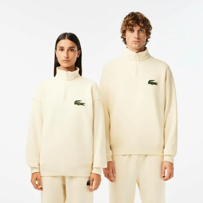 Sweaters and Sweatshirts MenWomen Lacoste Unisex Organic Cotton QuarterZip Sweatshirt Cream Xfj Sweaters and Sweatshirts MenWomen Lacoste Unisex Organic Cotton QuarterZip Sweatshirt Cream Xfj