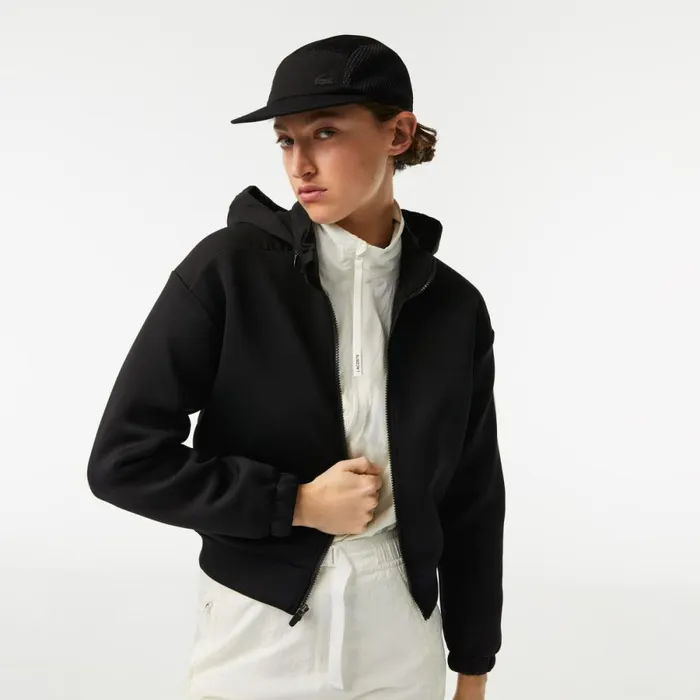 Sweaters and Sweatshirts Women Lacoste Women039s Loose Fit ZipUp Sweatshirt Black 031