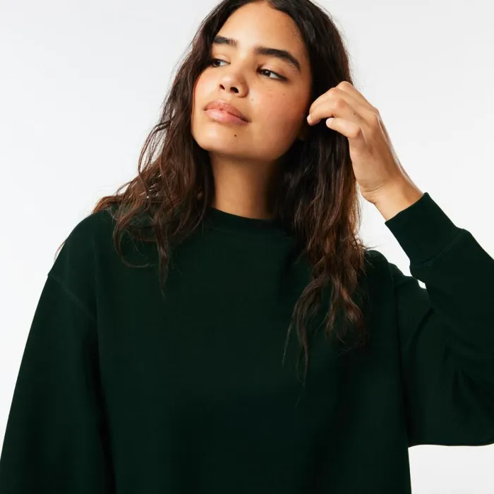 Sweaters and Sweatshirts Women Lacoste Womens Crew Neck Sweatshirt Forest Green Yzp