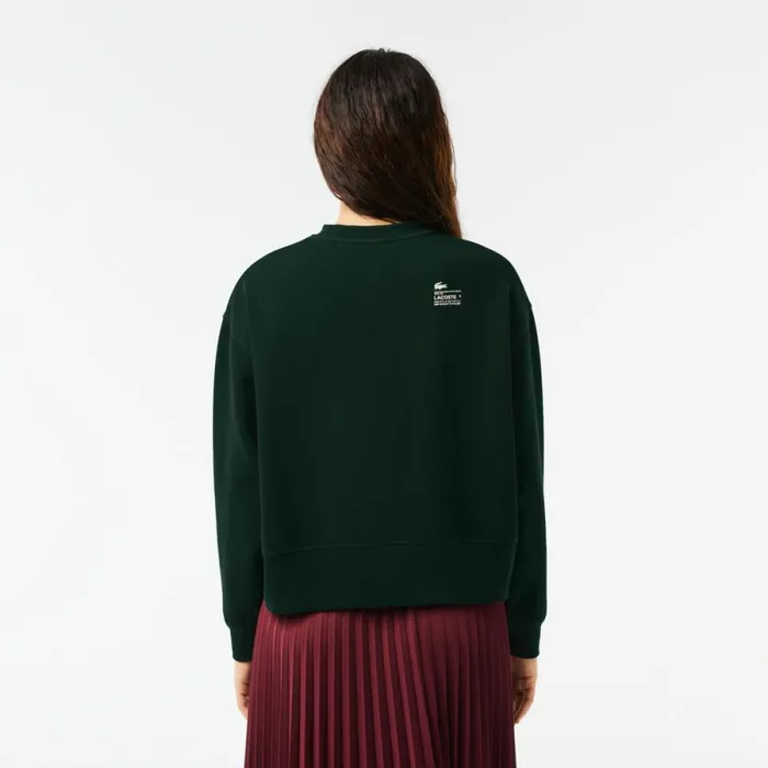 Sweaters and Sweatshirts Women Lacoste Womens Crew Neck Sweatshirt Forest Green Yzp