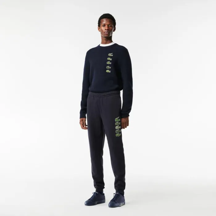 Sweatpants and Trousers Men Lacoste Men039s Iconic Print Joggers Abysm Blue Hde